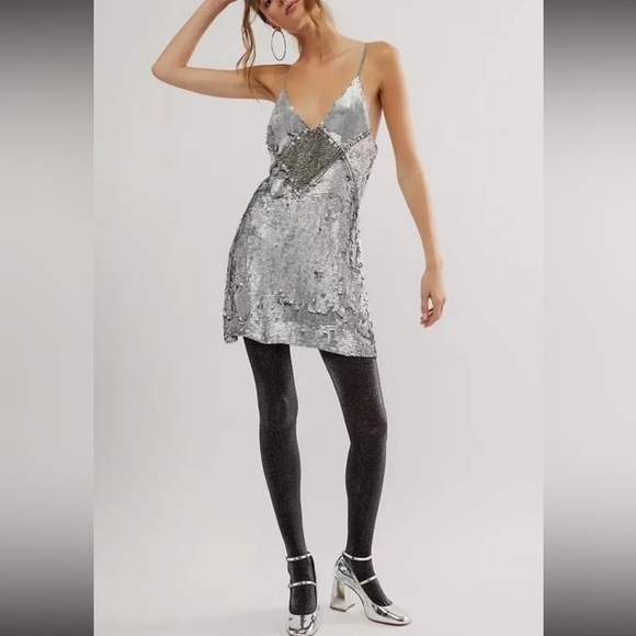 Jen's Pirate Booty x Free People Silver Linings Mini Dress - Picture 1 of 9
